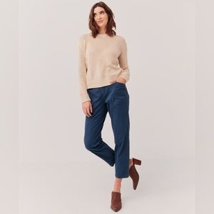 Pact Women's French Navy Boulevard Brushed Twill Straight Leg Pant - Size L